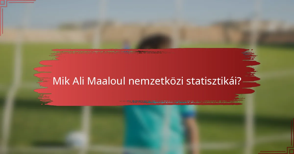 Mik Ali Maaloul nemzetközi statisztikái?