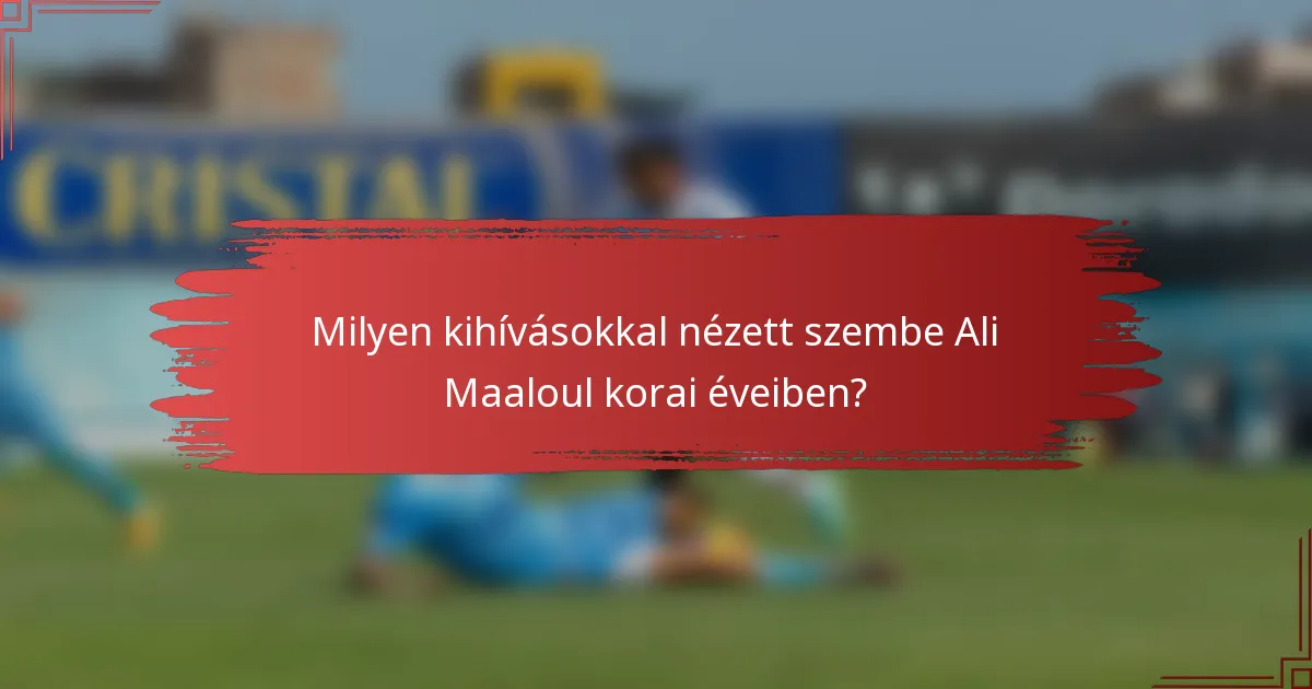 Milyen kihívásokkal nézett szembe Ali Maaloul korai éveiben?