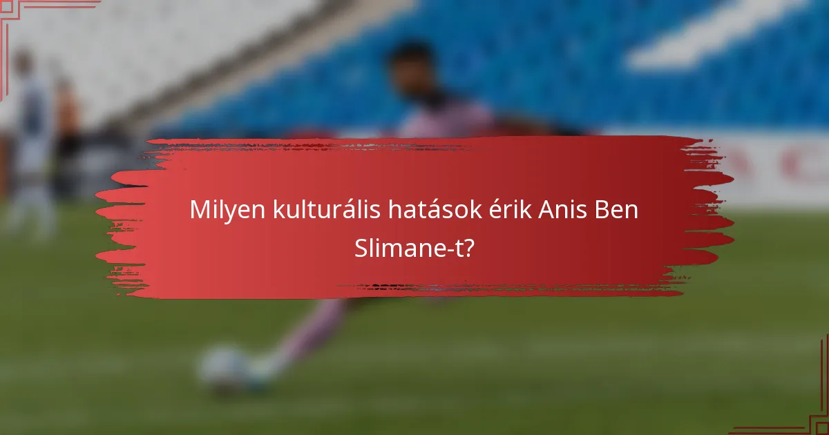 Milyen kulturális hatások érik Anis Ben Slimane-t?