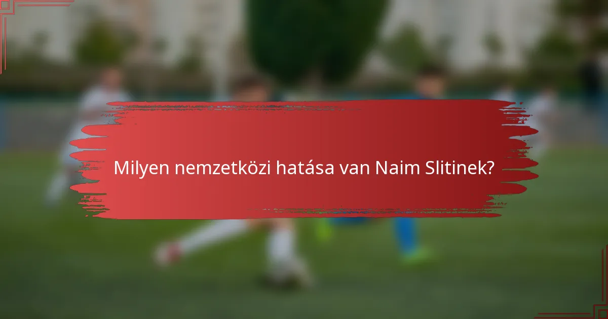 Milyen nemzetközi hatása van Naim Slitinek?